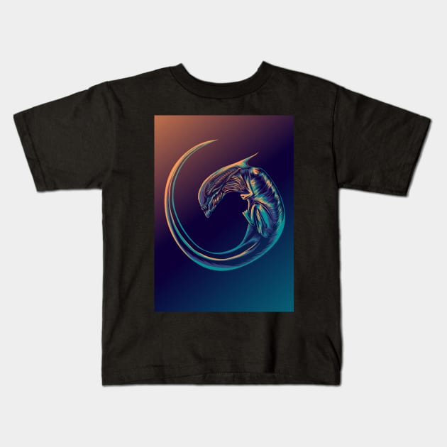 xenomorph alien Kids T-Shirt by cryptoartdesign